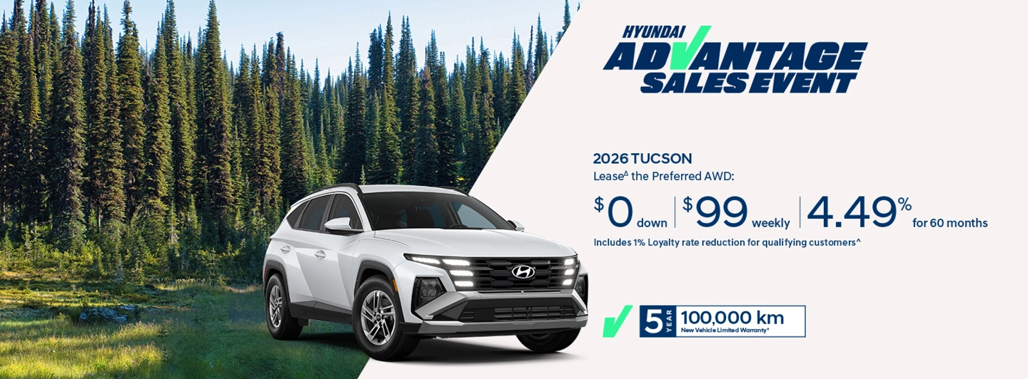 Hyundai Advantage Sale - $0 Down Tucson