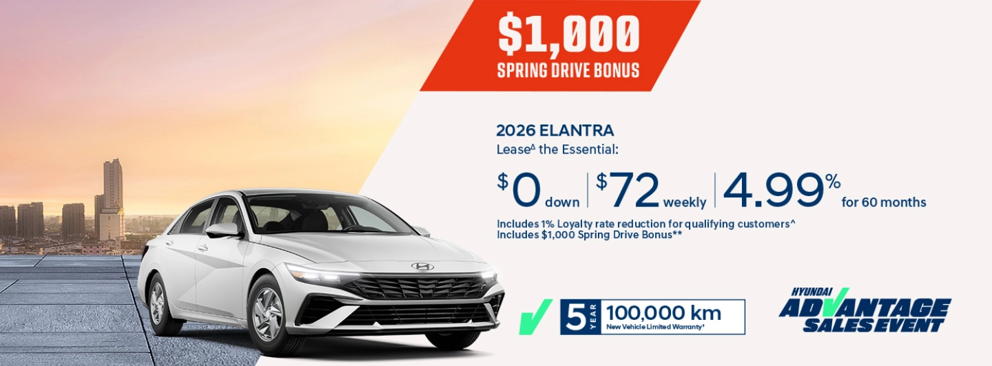 Hyundai Advantage Sale - $1,000 Elantra