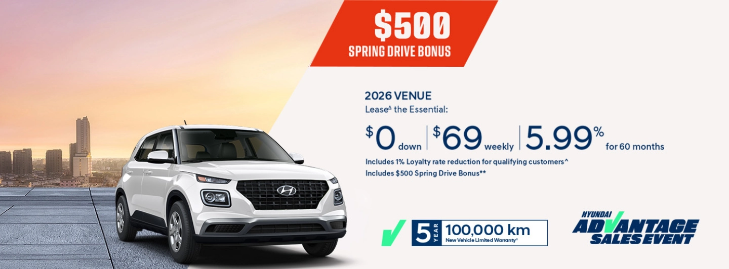 Hyundai Advantage Sale - $500 Venue