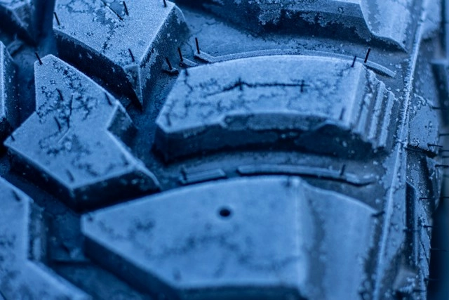 Winter tires on a snowy road in Tillsonburg