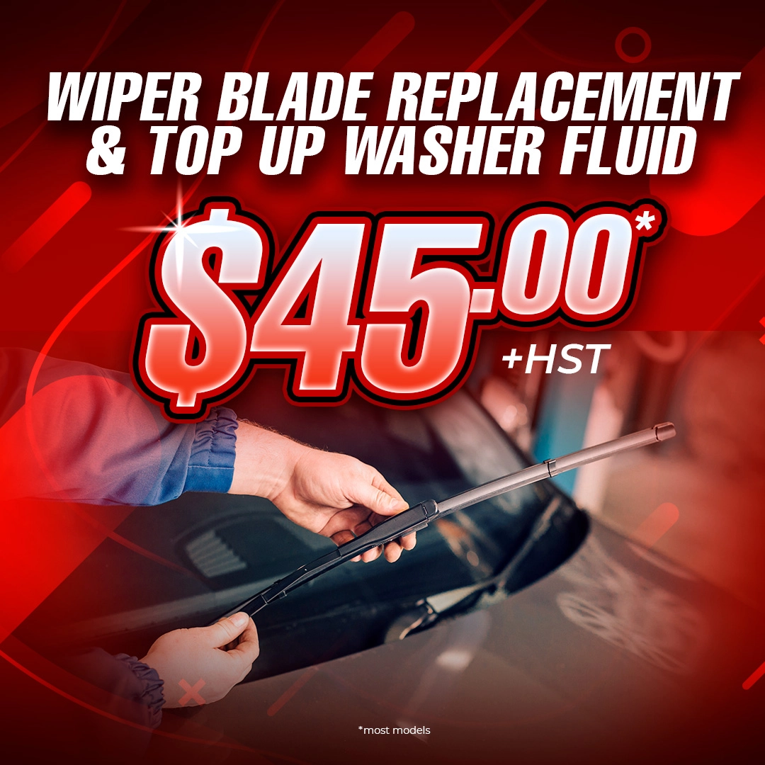 $45 wiper blade replacement and washer fluid top-up offer