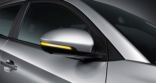Heated side mirrors with available LED side repeaters
