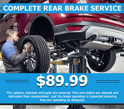 Complete Rear Brake Service<br> $89.99 - Image